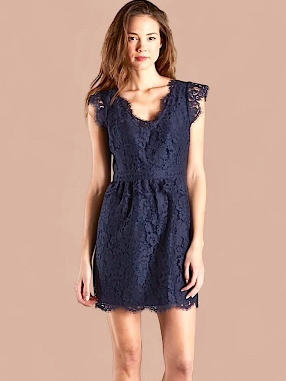 JOIE Lebanon Lace Peplum Mini Dress Keyhole Back Party Wedding Holiday